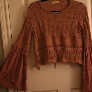Mauve cropped Knit Sweater